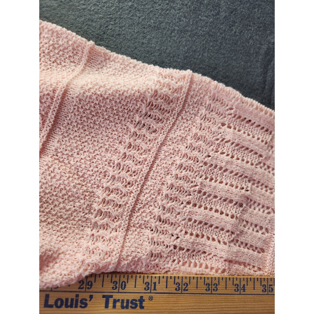 Torrid Sweater Plus Sz 3X Pink Cardigan Open Knit Long Duster Coastal Whimsy NWT - Picture 4 of 9